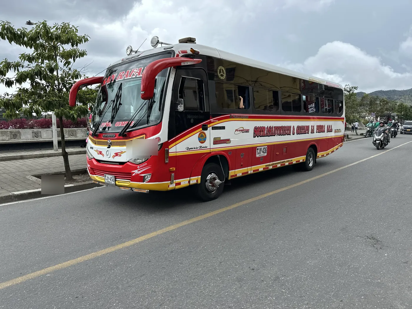 Public intercity bus at Guatapé terminal